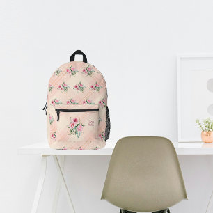 Fall Blossoms Custom Name Printed Backpack