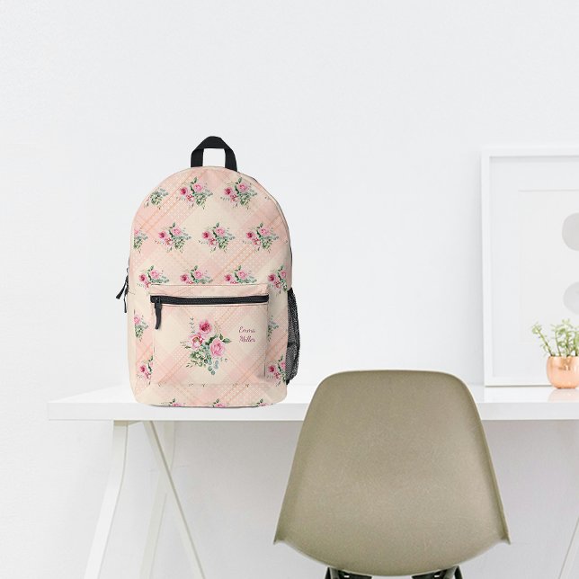 Fall Blossoms Custom Name Printed Backpack (Creator Uploaded)