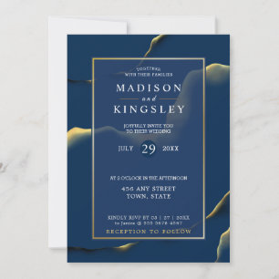 Fall Blue Incredible Budget Wedding Invitation