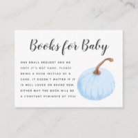 Fall Blue Pumpkin Baby Shower Book Request