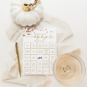 Fall Blue Truck Find The Guest Baby Shower Game Invitation