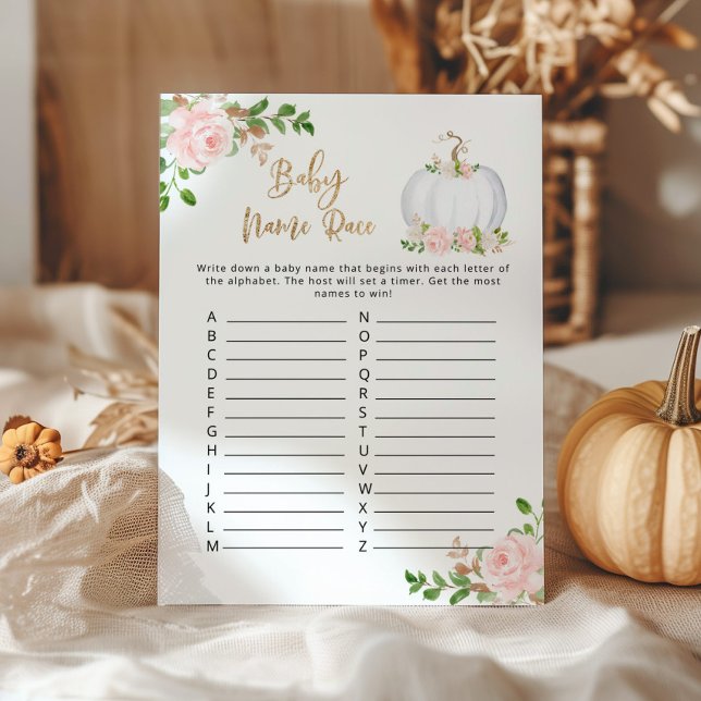 Fall blush gold pumpkin baby name race game (Creator Uploaded)