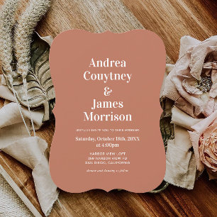 Fall Blush Terracotta Wedding Invitation