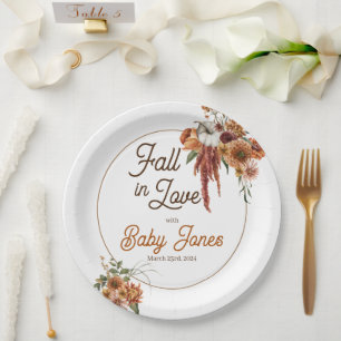 Fall Boho Baby Shower Paper Plates