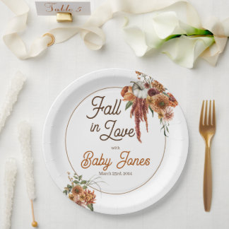 Fall Boho Baby Shower Paper Plates