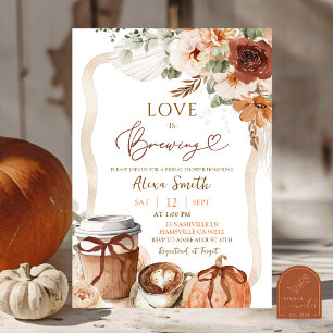 Fall Boho Coquette Pumpkin Tea Party Bridal Shower Invitation
