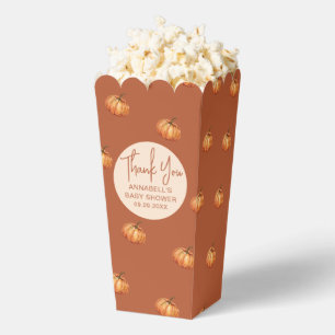 Fall Boho Pumpkin Baby Shower Popcorn Favour Box