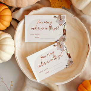 Fall boho pumpkin how many candies enclosure card