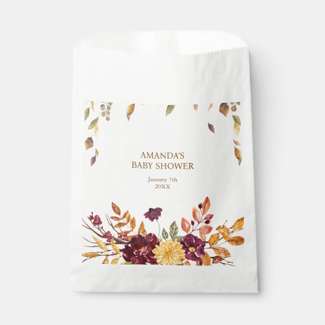 Fall boho Rustic Baby Shower Favour Bag (Front)