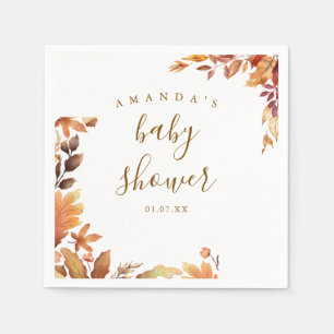 Fall boho Rustic Baby Shower Napkin