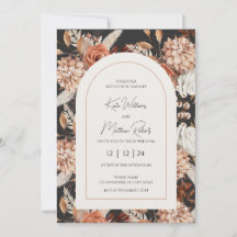 Fall Boho Rustic Wedding Invitation