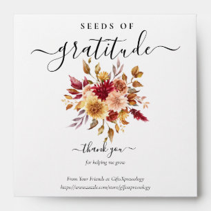 Fall Boho Seeds of Gratitude Gift Seed Packet Envelope