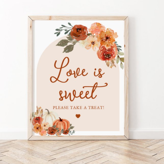 Fall Boho Terracotta Pumpkin Love is Sweet Sign (Creator Uploaded)