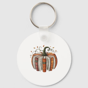 Fall Book Pumpkin Halloween Reading Book Lovers Te Key Ring
