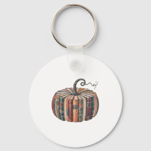 Fall Book Pumpkin Halloween Teacher Librarian Than Key Ring