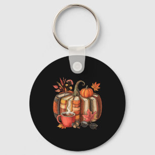 Fall Book Pumpkin Retro Reading Halloween Teacher  Key Ring