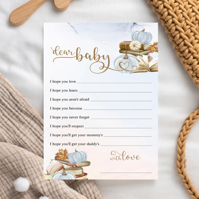 Fall Book Theme Baby Shower Wishes for Baby Game (Creator Uploaded)