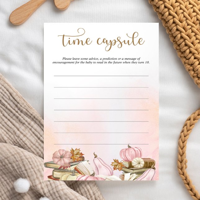 Fall Book Theme Pink Baby Shower Game Time Capsule (Creator Uploaded)