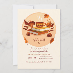 Fall Books and Tea  Invitation