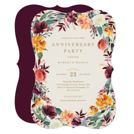 Fall Border Anniversary Party Invitation