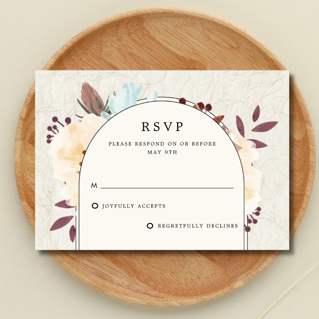 Fall Botanical Floral Wedding RSVP Card (Fall Botanical Floral Wedding RSVP Card)