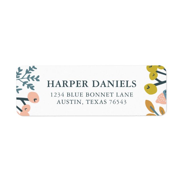 Fall Botanical Return Address Label (Front)