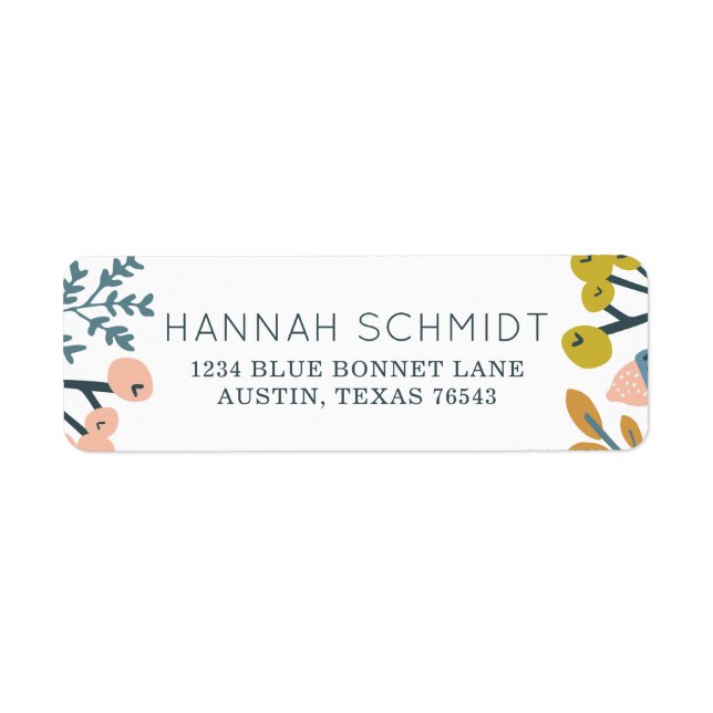 Fall Botanical Return Address Label (Front)