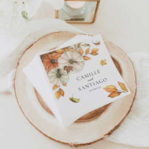 Fall Botanical Wedding Personalised Napkin