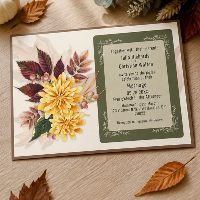 Fall Botanical Wedding Suite Invitation (Creator Uploaded)