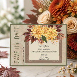 Fall Botanical Wedding Suite Save the Date Card