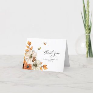 Fall Botanical Wedding Thank You Card