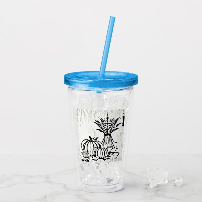 Fall Bounty Sketch Acrylic Tumbler (Back Ice)