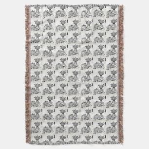 Fall Bounty Sketch Throw Blanket