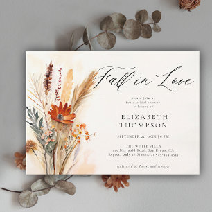 Fall Bouquet Romantic Boho Floral Bridal Shower Invitation