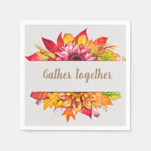 Fall Bouquet Thanksgiving Custom Napkin