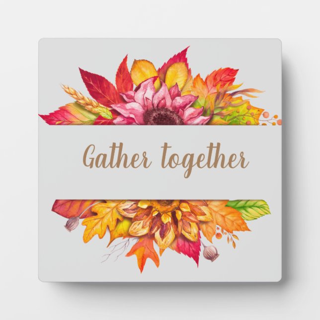 Fall Bouquet Thanksgiving Custom Plaque (Front)