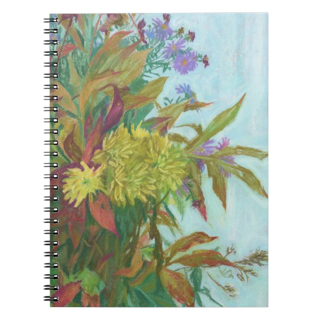 Fall bouquet with chrysanthemum and autumn foliage notebook (Front)
