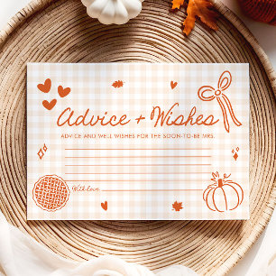 Fall Bow Hand Drawn Advice and Wishes Bridal Game Enclosure Card