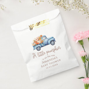 Fall Boy Baby Shower Blue Pumpkin Truck  Favour Bag