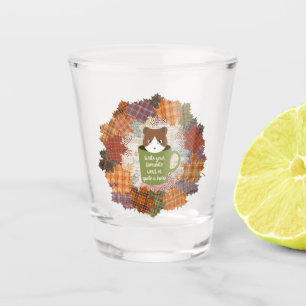 Fall Break Cat Acrylic Wall Art Shot Glass