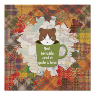 Fall Break Cat Glossy Poster