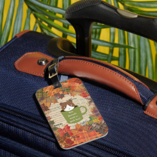 Fall Break Cat Luggage Tag