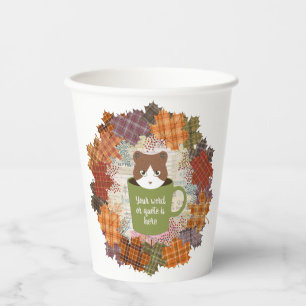 Fall Break Cat Paper Cups