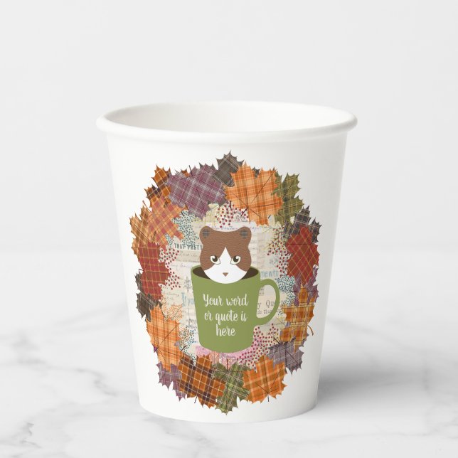 Fall Break Cat Paper Cups (Front)