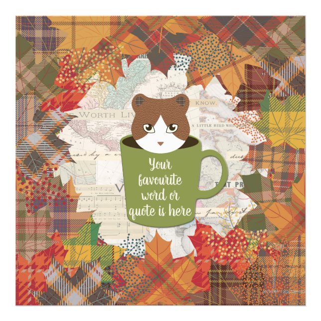 Fall Break Cat Photo Enlargement Print (Front)