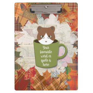 Fall Break Cat Planner Clipboard
