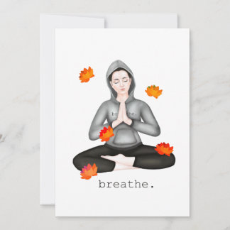 fall. breathe thank you card