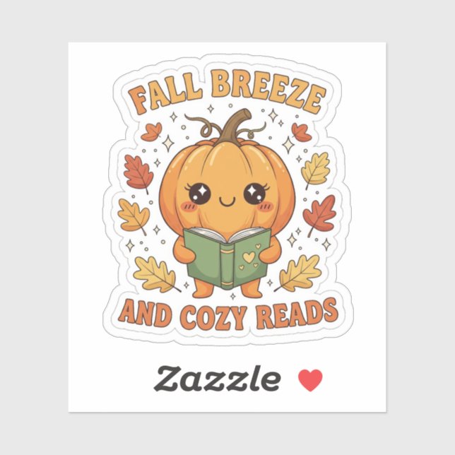 Fall Breeze and Cosy Reads Sticker – Cute Pumpkin  (Sheet)