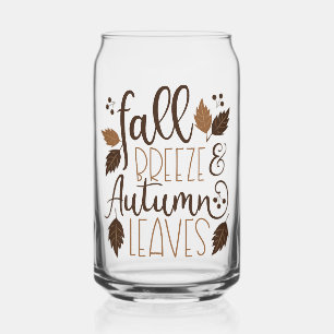 Fall Breeze Autumn Leaves Can Glass