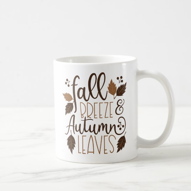 Fall Breeze Autumn Leaves Coffee Mug (Right)
